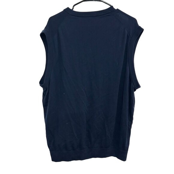 Daniel Cremieux Mens Navy Blue Merino Wool V Neck Sleeveless Sweater Vest Sz XXL - Picture 2 of 6